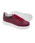 T-Racer Hakiki Deri Bordo Erkek Sneaker - 3