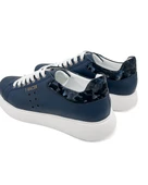 T-Racer Hakiki Deri Lacivert Erkek Sneaker - 5