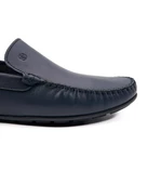 Yalı Lacivert Hakiki Deri Erkek Loafer Ayakkabı - 5