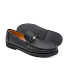 Eşsiz El Yapımı Louvre Siyah Hakiki Deri Erkek Loafer Ayakkabı thumbnail 3