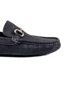 Eşsiz El Yapımı Ephesus (Özel Üretim Renk) Koyu Gri Hakiki Süet Deri Erkek Loafer Ayakkabı - 5