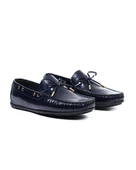 Eşsiz El Yapımı Xanthos Lacivert Hakiki Deri Erkek Loafer Ayakkabı - 2