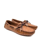 Eşsiz El Yapımı Patara Kadın Taba Kroko Desenli Hakiki Deri Loafer Ayakkabı - 2