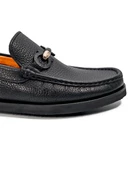 Eşsiz El Yapımı Louvre Siyah Hakiki Deri Erkek Loafer Ayakkabı thumbnail 5