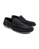 Eşsiz El Yapımı Olympos Siyah Nubuk Hakiki Deri Erkek Loafer Ayakkabı - 2