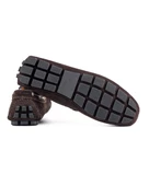 Eşsiz El Yapımı Zeugma Kahve Hakiki Süet Deri Erkek Loafer Ayakkabı thumbnail 3