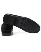 Eşsiz El Yapımı Cordelion Siyah Hakiki Süet Deri Erkek Loafer Ayakkabı thumbnail 3