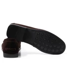 Eşsiz El Yapımı Cordelion Kahve Hakiki Süet Deri Erkek Loafer Ayakkabı thumbnail 3