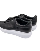 Eşsiz El Yapımı Strada Siyah Deri-Beyaz Taban Hakiki Deri Erkek Spor (Sneaker) Ayakkabı thumbnail 5