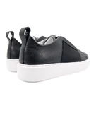 Eşsiz El Yapımı Shadow Siyah Hakiki Deri Erkek Spor (Sneaker) Ayakkabı - 4