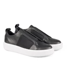 Eşsiz El Yapımı Shadow Siyah Hakiki Deri Erkek Spor (Sneaker) Ayakkabı - 2