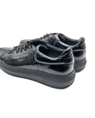 Eşsiz El Yapımı Strada Siyah Rugan-Siyah Taban Hakiki Deri Erkek Spor (Sneaker) Ayakkabı thumbnail 5