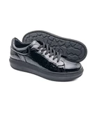 Eşsiz El Yapımı Strada Siyah Rugan-Siyah Taban Hakiki Deri Erkek Spor (Sneaker) Ayakkabı thumbnail 3