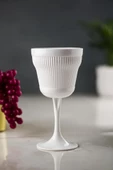 Akrilik Beyaz Tekli Kadeh & Su Meşrubat Kahve Yanı Bardağı 300 ml ( Cam Değildir ) - 1