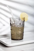 Akrilik Füme Tekli Kısa Bardak & Su Meşrubat Kahve Yanı Bardağı 400 ml ( Cam Değildir ) - 1