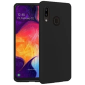 Samsung Galaxy A20 İçi Kadife Silikon Kılıf Siyah - 1