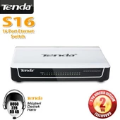 Tenda S16 16 Port 10-100 Mbps Switch Plastik Kasa - 1