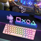 Blic T60 Pembe Blue Switch Türkçe Q Gaming Typ-C Oyuncu Klavyesi - 4