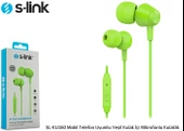 S-link SL-KU160 Mobil Telefon Uyumlu Yesili Kulak İçi Mikrofonlu Kulaklık - 1