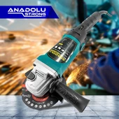 Anadolu Strong DM803 Devir Ayarlı Spral Taşlama Makinası Avuç İçi Taşlama 115 mm 2 Adet Disk Hediye - 7
