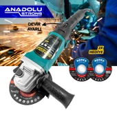 Anadolu Strong DM803 Devir Ayarlı Spral Taşlama Makinası Avuç İçi Taşlama 115 mm 2 Adet Disk Hediye - 5