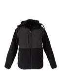 Softpolar Kapüşonlu Mont - Siyah - Slim Fit - 1