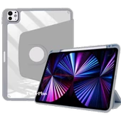 Apple iPad Pro 12.9 6. 5. Nesil Kılıf Termik Kalem Bölmeli Dönebilen Standlı Kılıf Smart A2436-37-61-62 A2764-66 A2378-79 - 6