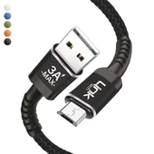 Linktech K421 Safe Micro USB Data/Şarj Kablosu 3A 1mt - 1
