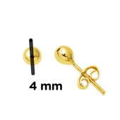 14 Ayar Altın Top Küpe 4 mm. - 5