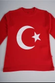 23 NİSAN 19 MAYIS 29 EKİM ATATÜRK TÜRK BAYRAKLI BASKILI MANŞETLİ UZUN KOL PAMUK TİŞÖRT SWEAT - 5