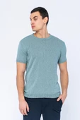 Erkek Bisiklet Yaka Regular Fit Dar ve Kısa Kollu Pamuklu Triko Örme T-Shirt - 1