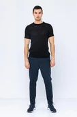 Erkek Bisiklet Yaka Regular Fit Dar ve Kısa Kollu Pamuklu Triko Örme T-Shirt - 7