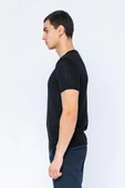 Erkek Bisiklet Yaka Regular Fit Dar ve Kısa Kollu Pamuklu Triko Örme T-Shirt - 3