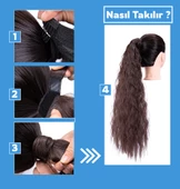 Kahverengi Dolamalı Düz At Kuyruğu Renk No:10 - 3