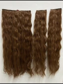 KAHVERENGİ AFRO DALGALI Yarım Ay  – 65cm 190 gr. FİBER SENTETİK Çıt Çıt – Renk No:30 - 1