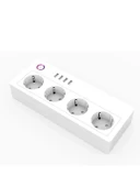 Fulltech Fsm3 Akım Korumalı 1.5m 4 Lü 4xUsb Wifi Telefon Kontrollü Akıllı Priz - 4