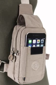 M 229 Mega Bag Krinkıl Kumaş Unisex Küçük Omuz, Göğüs Askılı Çanta, Telefonluk - 8