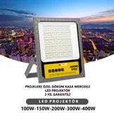300W Led Projektör Park Bahçe Çevre Site Bina Tabela Dış Mekan Led Lamba thumbnail 2