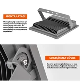 300W Led Projektör Park Bahçe Çevre Site Bina Tabela Dış Mekan Led Lamba thumbnail 6