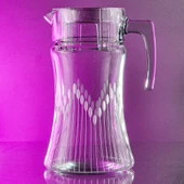 Decocia 1400cc Karabağ Kesme Cam Sürahi Vega Desenli thumbnail 1