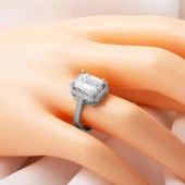 14 Ayar Beyaz Altın Baget Yüzük thumbnail 2