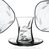 Decocia Nazen 6 Kişilik 12 Parça Çay Seti 175cc Sürgün Desenli thumbnail 1