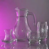 Decocia Pudgy 49 Parça  12 Kişilik Kesme Bardak Çeyiz Seti Mira Desenli thumbnail 2