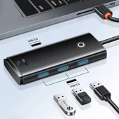 BASEUS 4İN1 USB Çoğaltıcı 4 Portlu USB to USB 3.0 HUB Adaptör Çoklayıcı 25cm 5Gbps İletim - 3