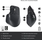 Logitech Mx Master 3S Bluetooth Lazer Mouse Siyah thumbnail 4