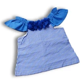 Jolbaby Çiçek Detaylı Çizgili Alt Üst Kız Bebek Şort Takım thumbnail 2