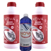 Nova -40 Derece Organik Kırmızı Antifriz 2 x 1.5 Litre + Cam Suyu 1L - 1