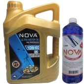 Nova 10W-60 SN Tam Sentetik Motor Yağı 4 Litre + Cam Suyu 1 L thumbnail 1