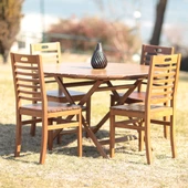 Ahşap Bahçe Balkon Mutfak Sandalyesi -Bodrum Sabit Ayak thumbnail 2