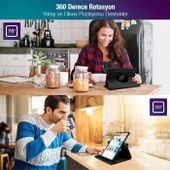 Polham Samsung Galaxy Tab S8 Plus 2022 12.4 (X800-X806) Standlı Tablet Kılıfı, Darbe Emici,Kaymaz thumbnail 5